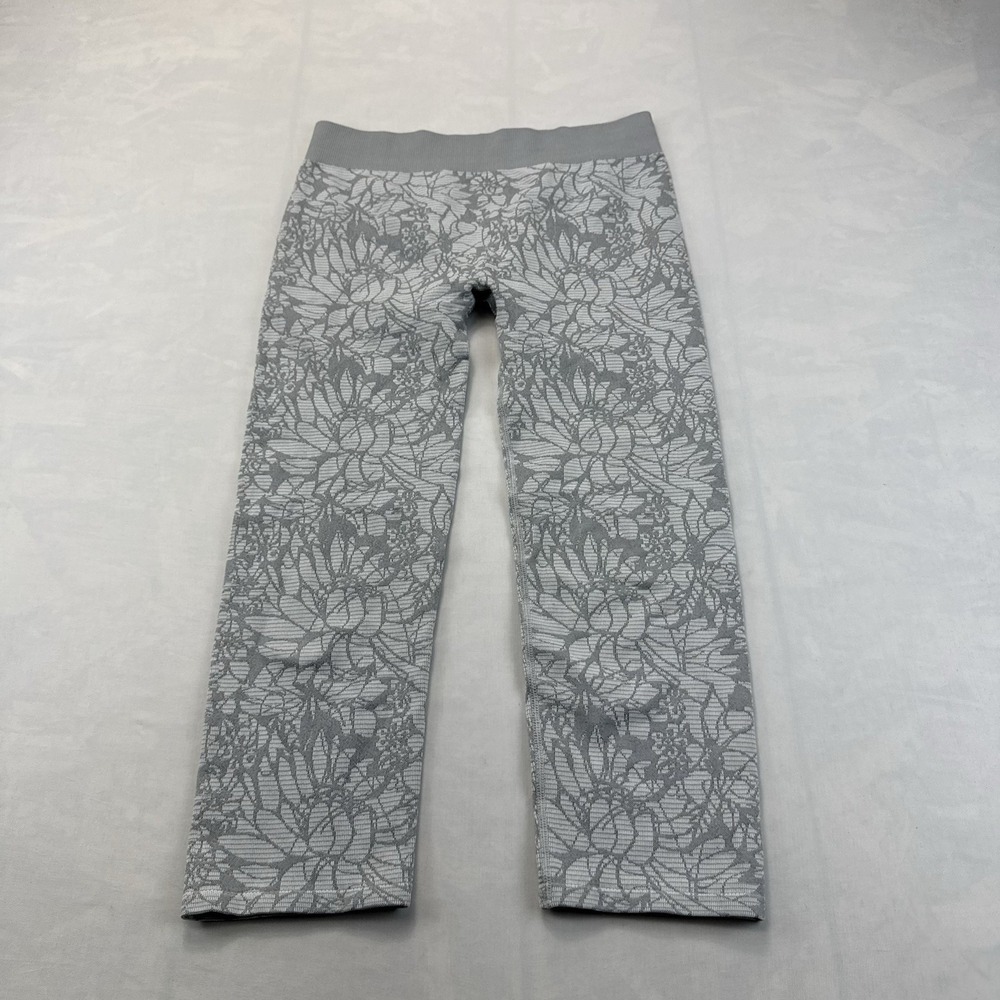 Fabletics Womens Leggings Size S Gray Floral High Rise Stretch Athletic Yoga